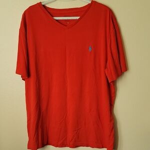 Polo by Ralph Lauren Men's Bright Red V-Neck Tee XL